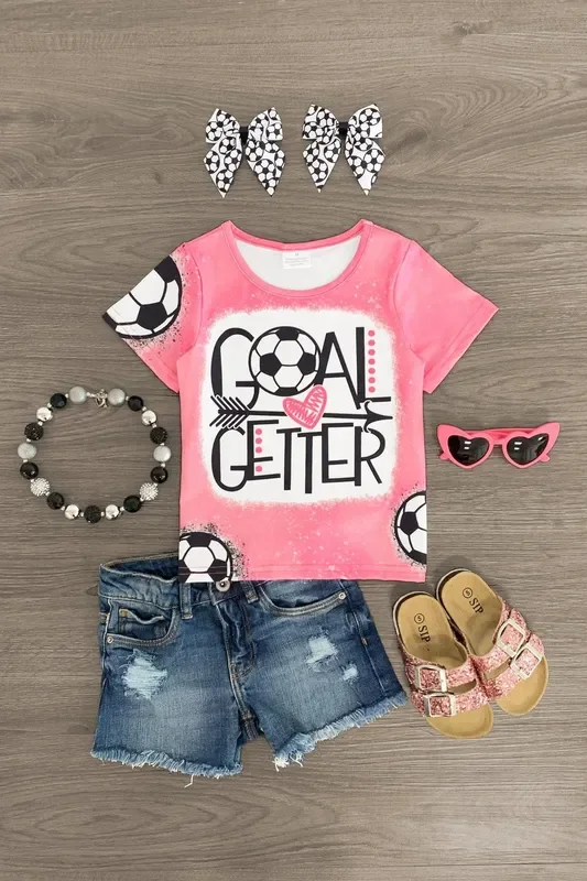 “Goal Getter ” Pink Soccer Top