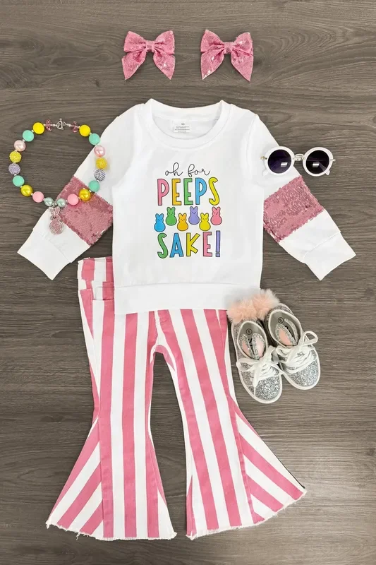 “Oh For Peeps Sake! ” Denim Bell Bottom Set