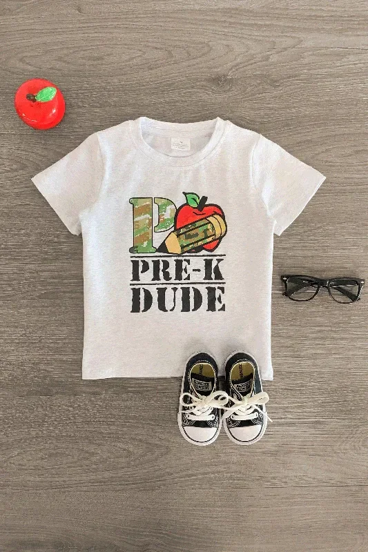 “Pre-K – 3rd Grade Dude ” Gray Camo Top