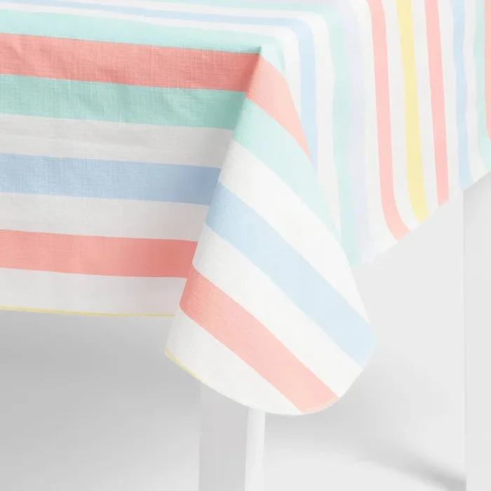 84″ x 60″ Multi Striped Tablecloth