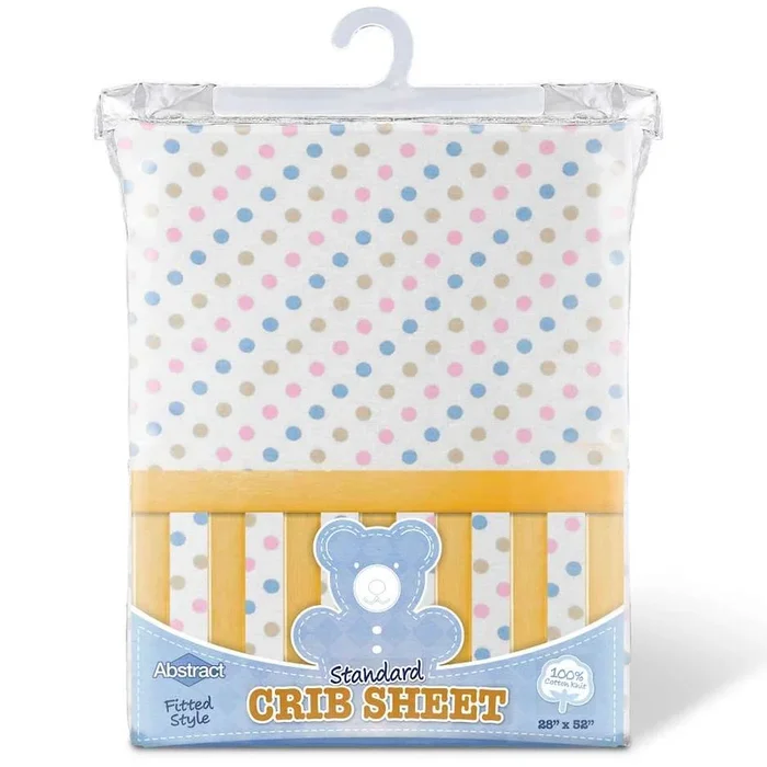 ABSTRACT FITTED SHEET MULTI COLOR POLKA DOT FOR REGULAR CRIB – 28″ X 52″