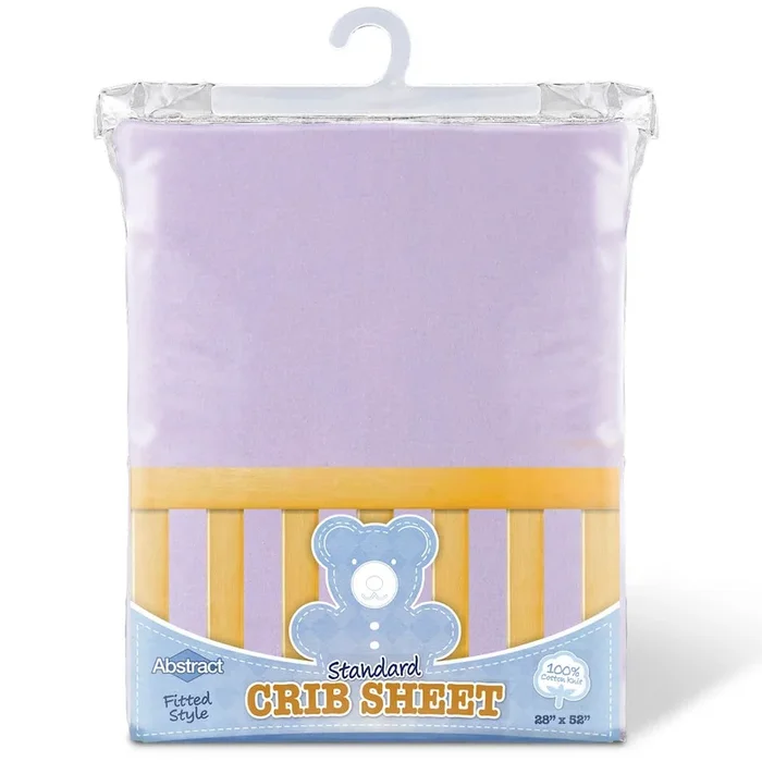 ABSTRACT FITTED SHEET SOLID LAVENDER FOR STANDARD CRIB – 28″ X 52″