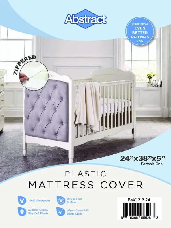 ABSTRACT PLASTIC MATTRESS COVER ZIPPERED 24″ X 38″ X 7″