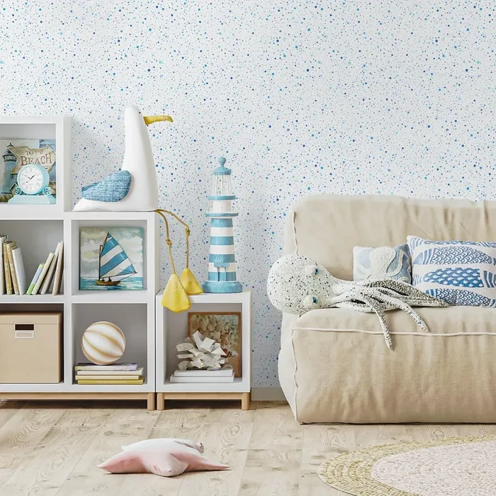 Abstract Wallpaper With A Splatter Dot Motif In Blue – A114