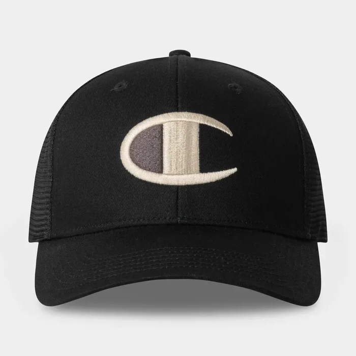 Adult Logan Twill Trucker Hat – Black