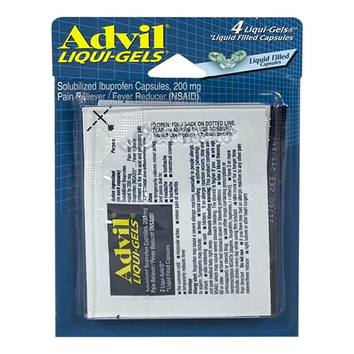 Advil Ibuprofen Liqui-Gels Carded – Card of 4