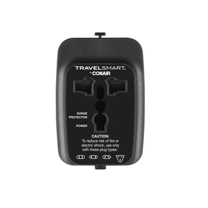 All-in-One Travel Adapter with USB Ports – Black