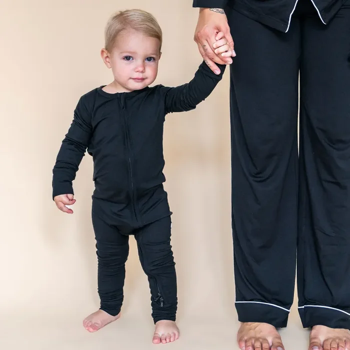 Allie Black Bamboo Convertible Footie (2t-4t)