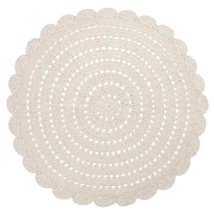 Alma Ecru L Hand Crochet Children’s Rug
