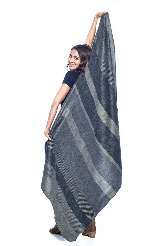 Alpaca Throw Blanket – Charcoal