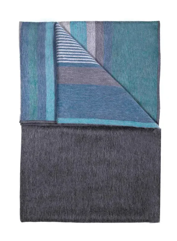 Alpaca Throw Blanket – Dark Sea