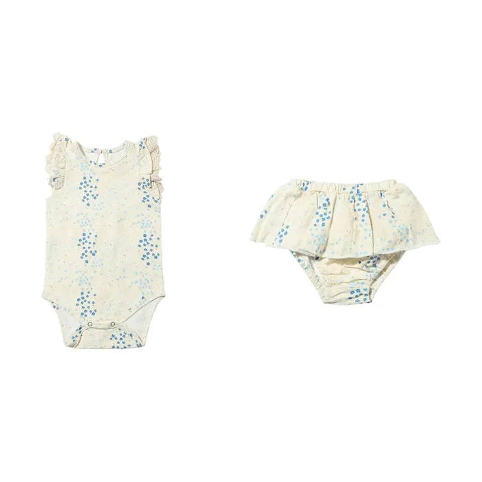 Amber Onesie and Bloomer Blue Spring Floral
