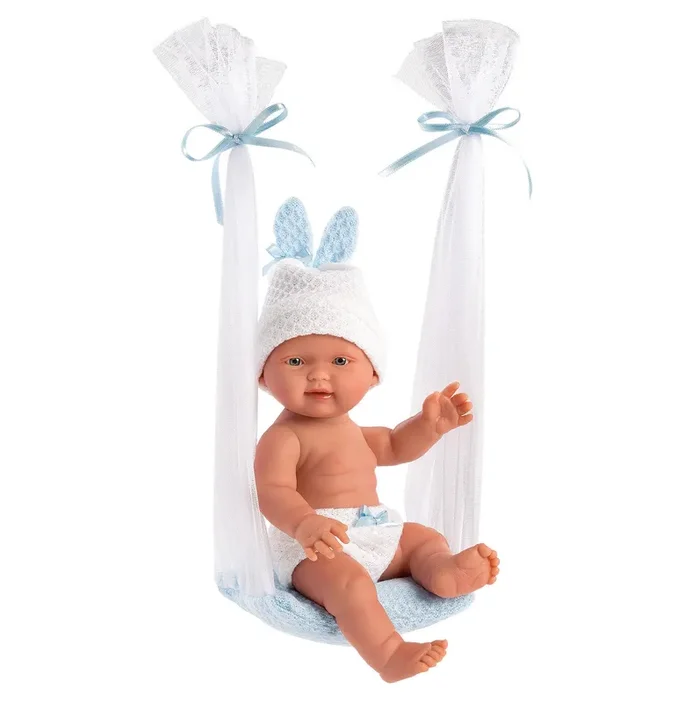 Anatomically Correct Baby Doll with Tulle Baby Swing 10.2 ” | Sam