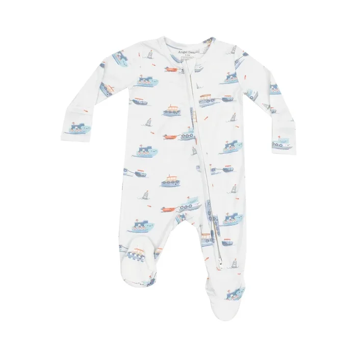 Angel Dear 2 Way Zipper Footie | Bubbly Tugboats