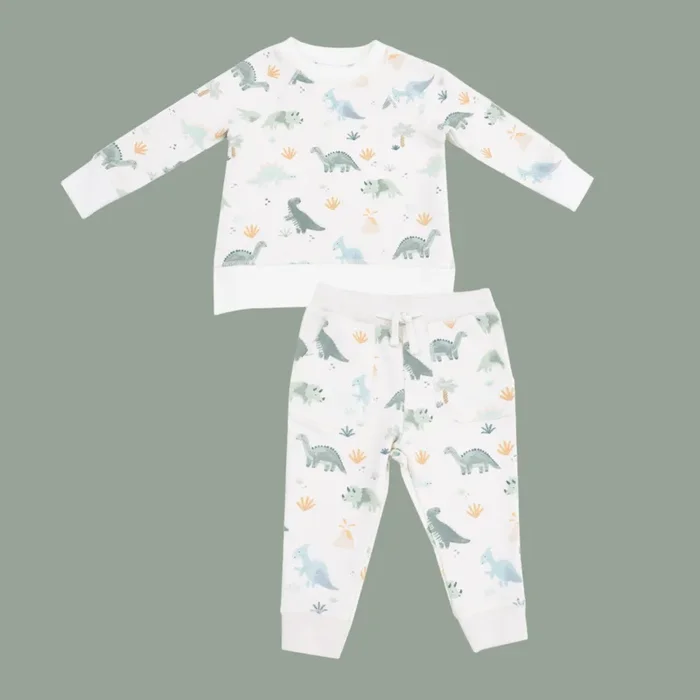 Angel Dear – French Terry Raglan Sweatshirt + Jogger Set – Soft Dinos