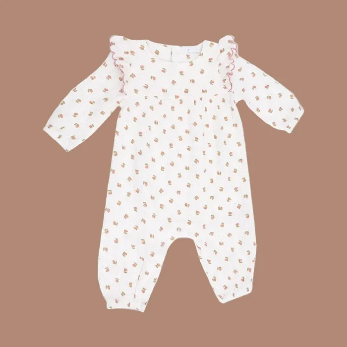 Angel Dear – Long Sleeve Ruffle Romper – Petite Pointe Fleur