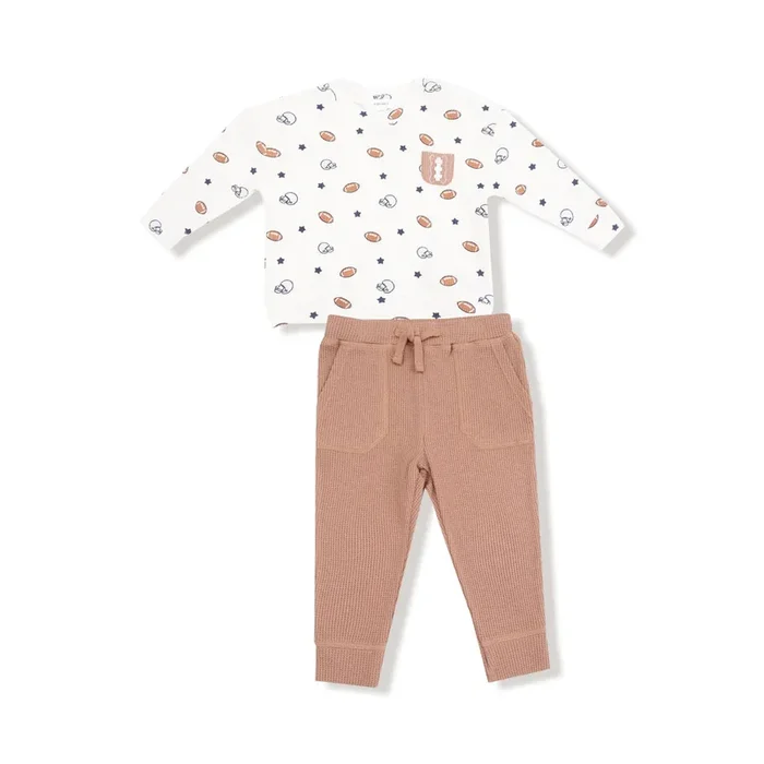 Angel Dear Waffle Shirt & Joggers | Footballs & Stars