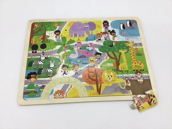 At the Zoo Wooden Jigsaw Puzzle