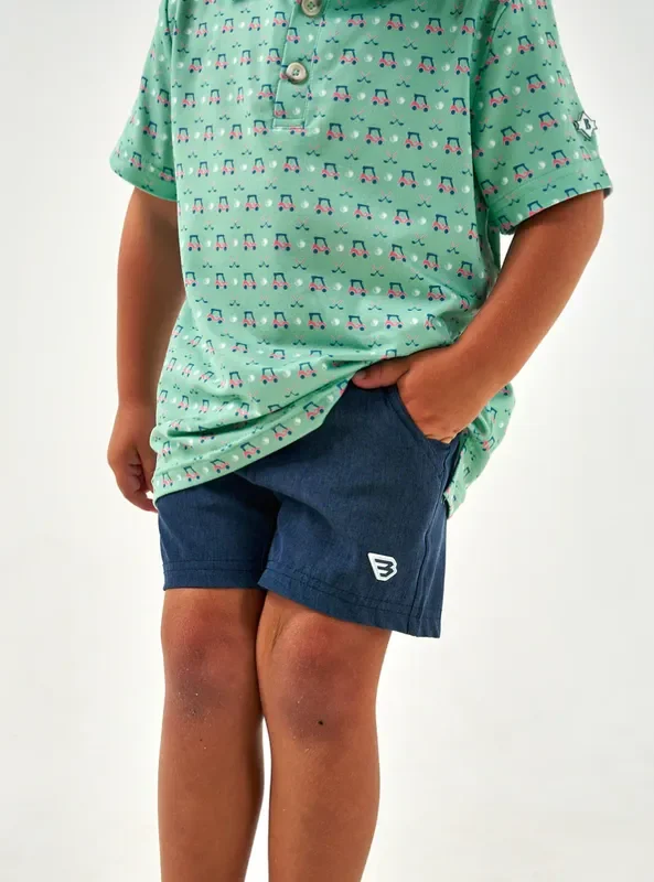 Athletic Shorts | Heather Navy + Flag