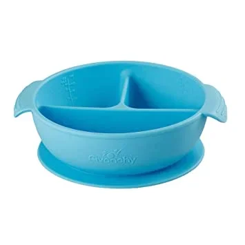 Avanchy Silicone Baby Divided Bowl & Lid – Blue