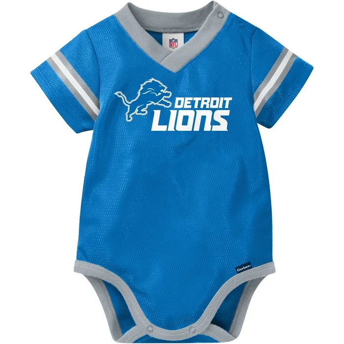 Baby Boys Detroit Lions Short Sleeve Jersey Bodysuit