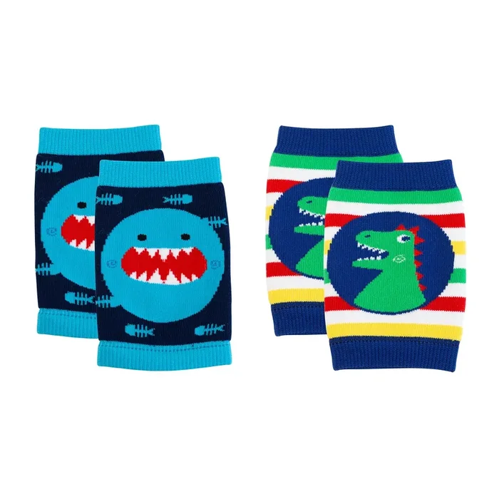 Baby Crawler Knee Pads (2 Pk) – Shark & Dinosaur