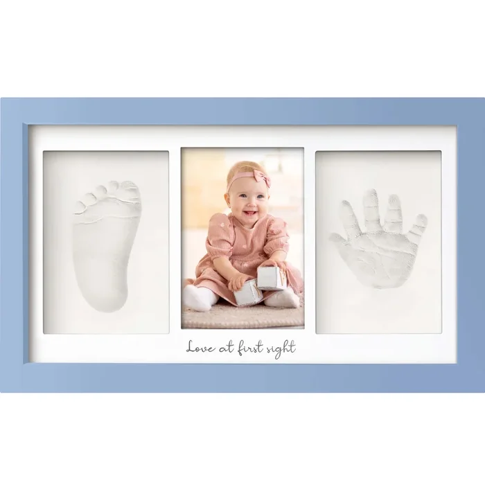 Baby Handprint & Footprint Keepsake Duo Frame (Cornflower)