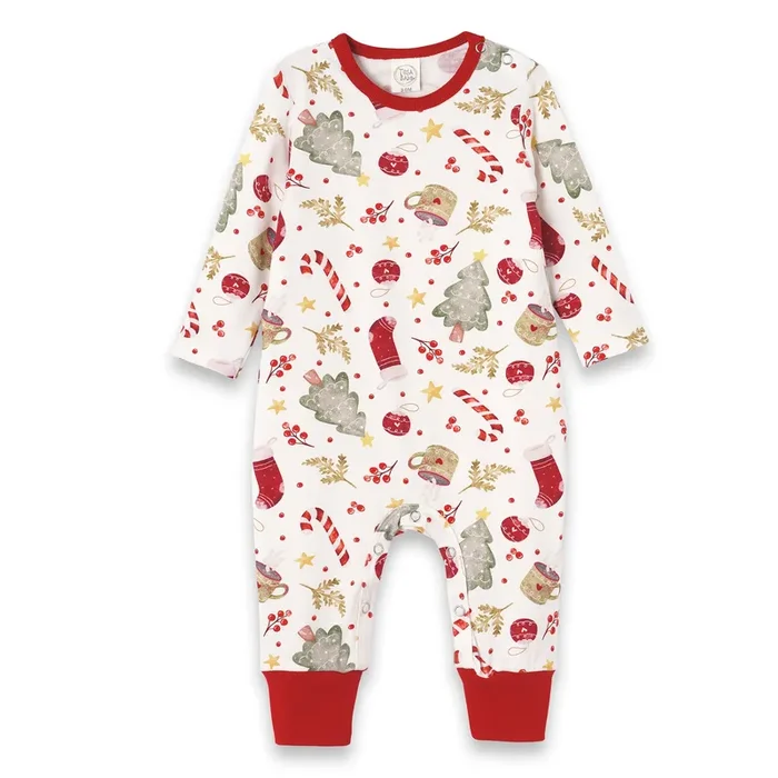 Baby Holiday Bamboo Romper – Christmas Print One-piece – Noel