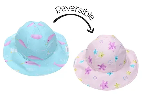 Baby/kids Reversible Patterned Sun Hat – Narwhal | Starfish