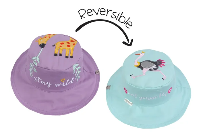 Baby/kids Reversible Sun Hat – Giraffe | Ostrich