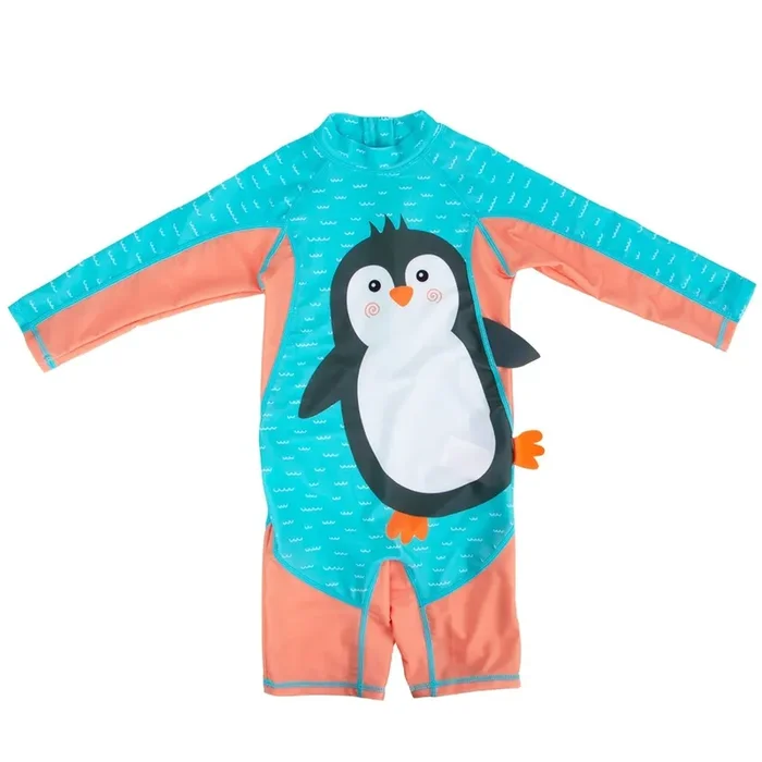 Baby/toddler Rash Guard One Piece Swimsuit – Parker The Penguin