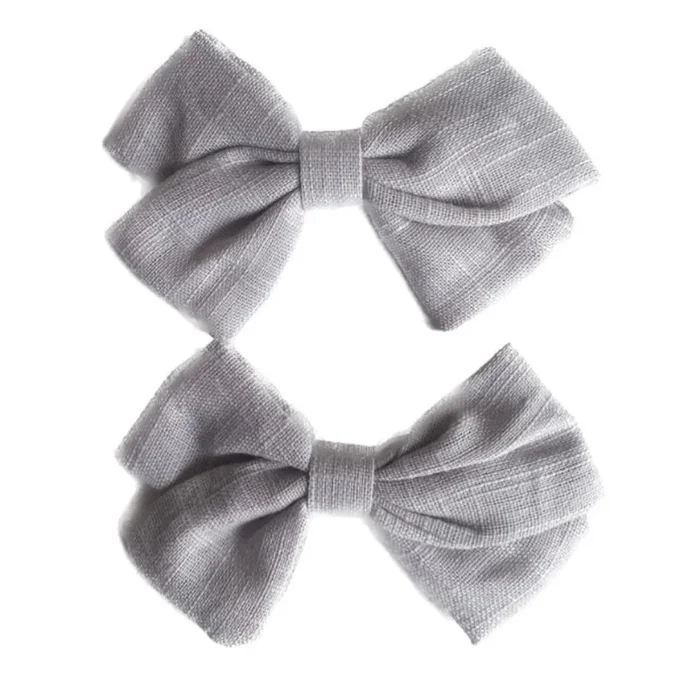 Baby Wisp Emma Fabric Bows- Pigtail Bows | Alligator Pinch Clip