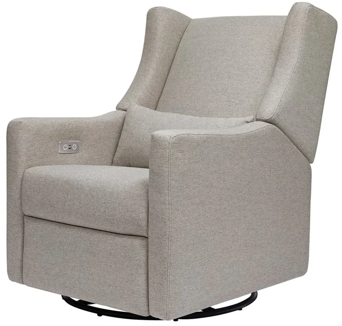Babyletto Kiwi Electronic Glider Recliner w/ USB – Performance Grey Eco-Weave