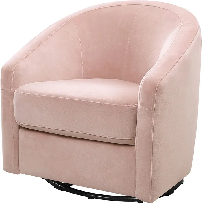 Babyletto Madison Swivel Glider – Blush Pink Velvet