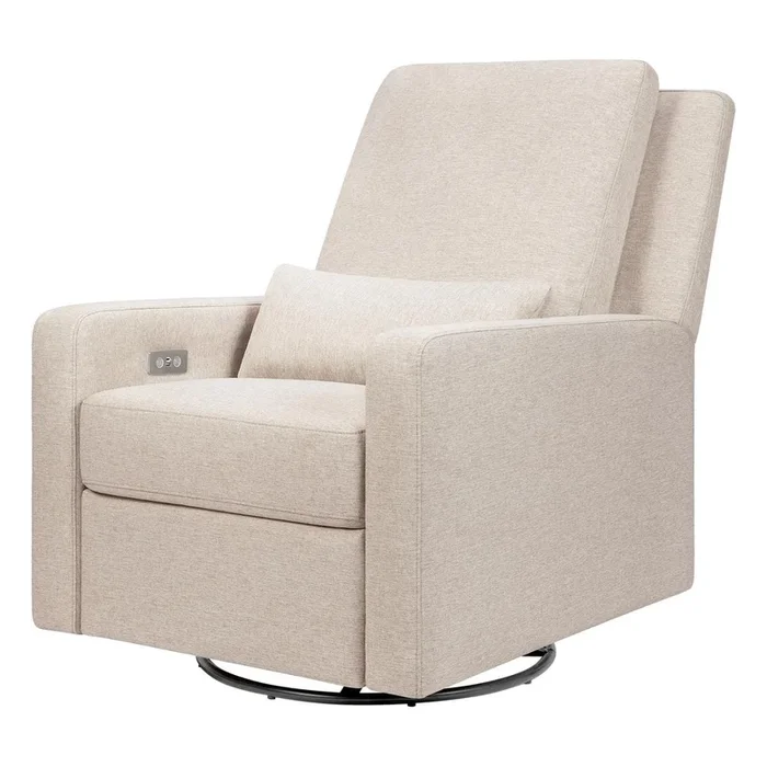 Babyletto Sigi Electronic Recliner and Swivel Glider w/ USB – Performance Beach Eco-Weave