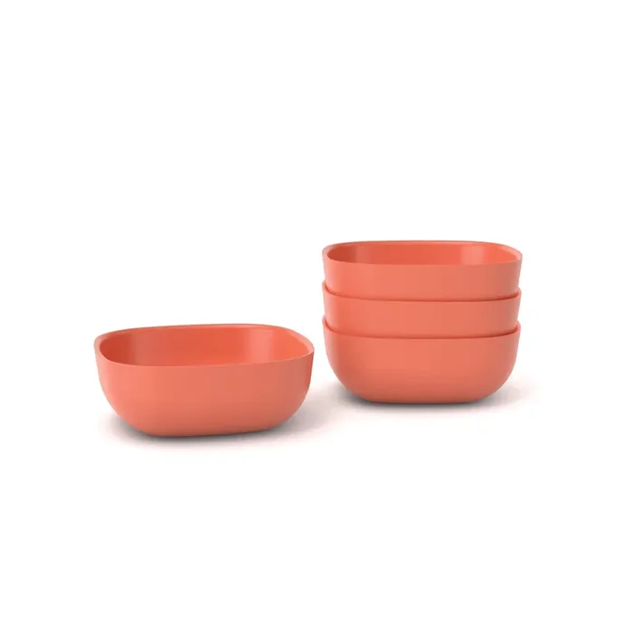 Bamboo Cereal Bowl – 4 Piece Set- Persimmon