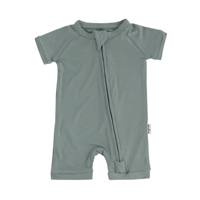 Bamboo Short Sleeve Playsuits – Solids