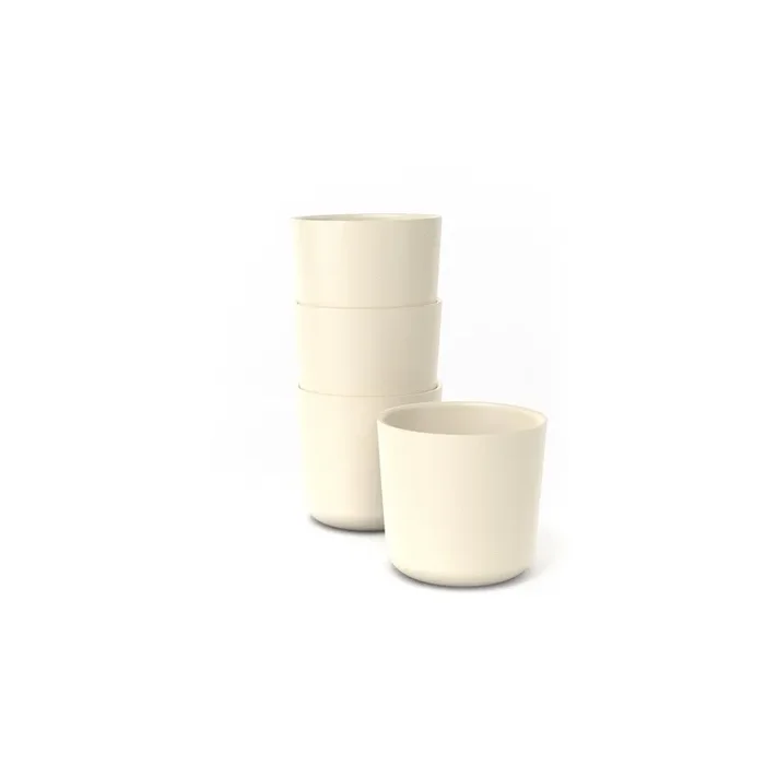 Bamboo Small Cup – 4 Piece Set Off-white