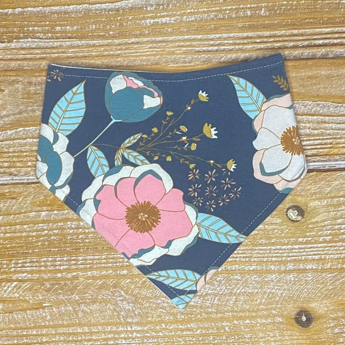 Bandana Bib in Sparkling Peonies