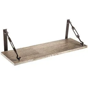 Barnwood Industrial Wall Shelf
