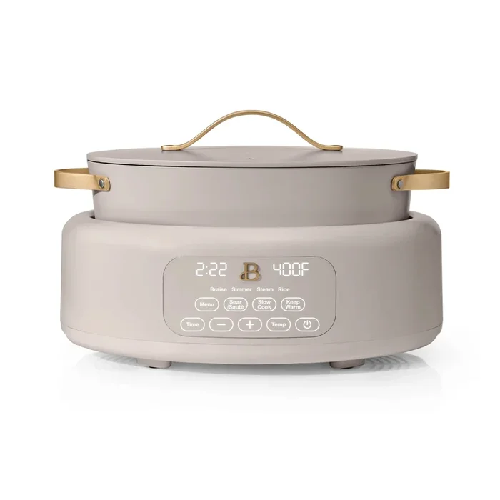 Beautiful 10-in-1 6 Qt Electric Multi-Cooker in Porcini Taupe