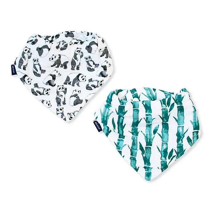 Bebe Au Lait Bandana Bibs – 2pk / Pandas + Bamboo