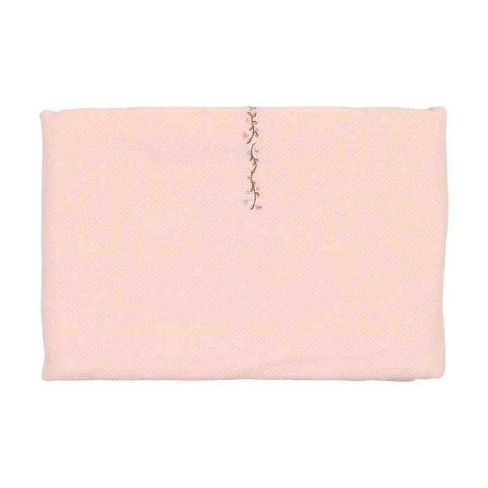 Bee & Dee Embroidered Linen Pointelle Collection – Petal pink Blanket