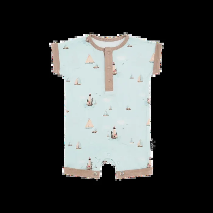 BELAN J Bamboo Short Sleeve Shortall Romper – Light House