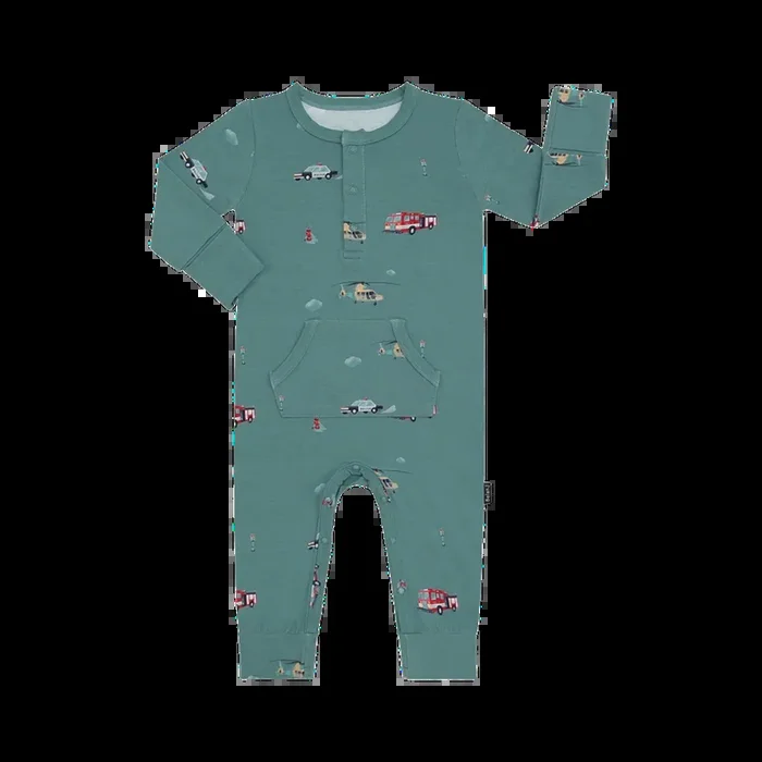 BELAN J Long Sleeve Pocket Romper 6-12m – Emergency Vehicles