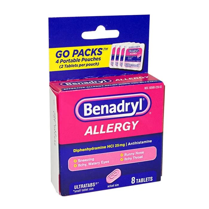 Benadryl Allergy Go Pack – Box of 4 Unit Dose Packs of 2