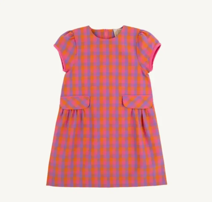 Betts Bow Dress | Autumn Punch Plaid