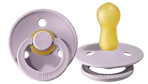 BIBS Baby Pacifier | BPA-Free Natural Rubber | Made in Denmark | Dusky Lilac 2-Pack