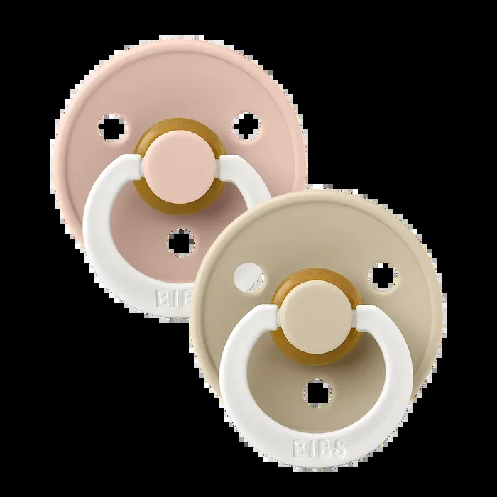 BIBS Colour 2 PACK Blush GLOW/Vanilla GLOW Pacifier 2 Pack