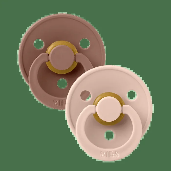 BIBS Colour Pacifiers 2 Pack (Size 1) – Anatomical Blush/Woodchuck